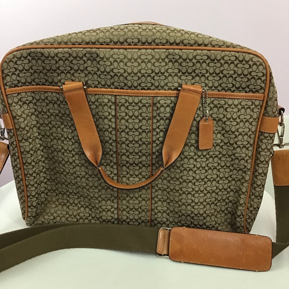 Coach Signature Hudson Commuter Bag Laptop Business Briefcase